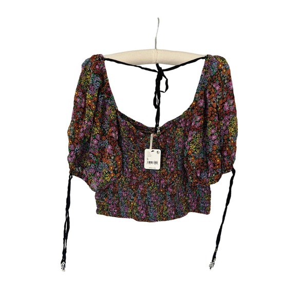 NEW Free People Back on Top‎ Floral Summer Crop Top Shirt Small - Picture 5 of 8